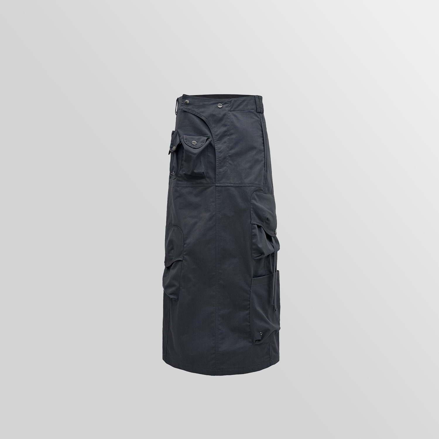 STRAP CARGO MAXI SKIRT (CHARCOAL)