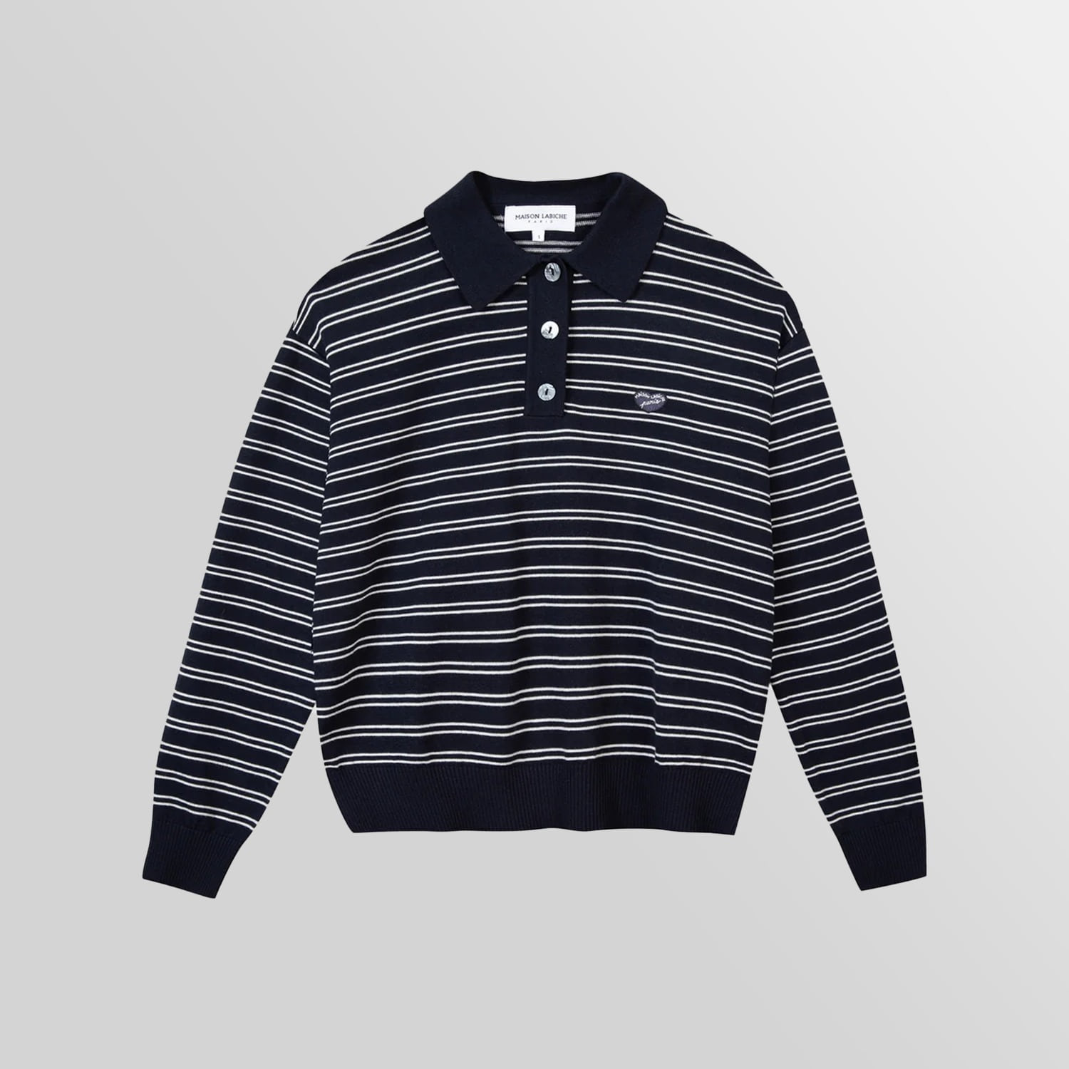 ML PATCH ARMAND POLO SWEATER (NAVY OFF WHITE)