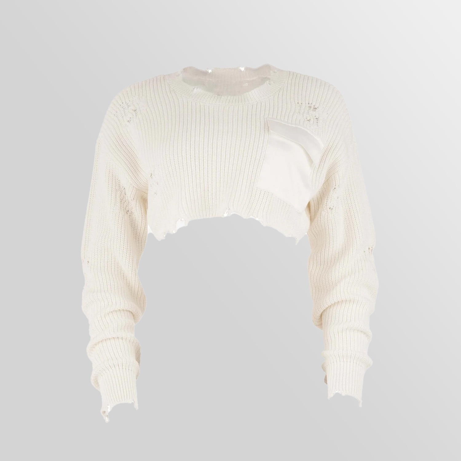 CROPPED DEVIN SWEATER (WHITE)