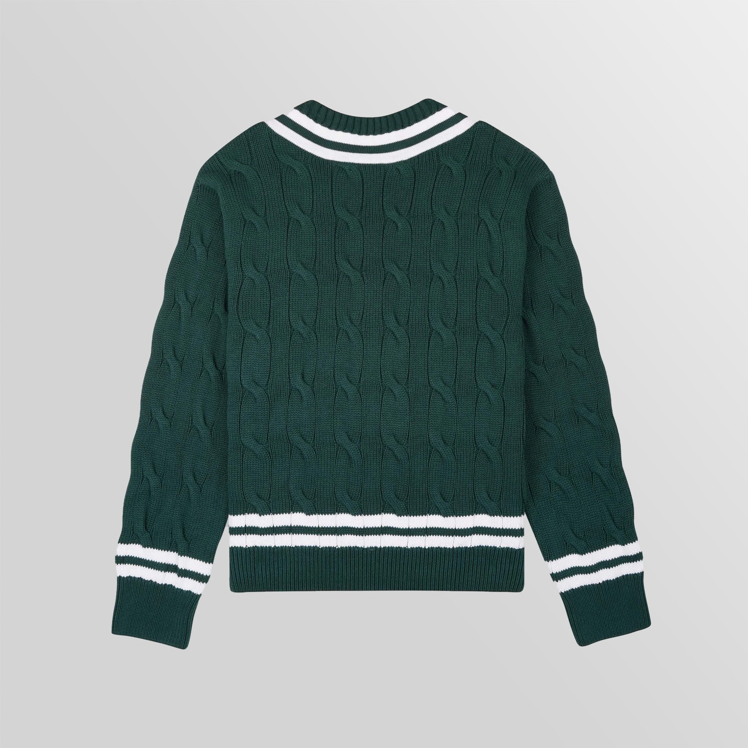 SRC CABLEKNIT V NECK SWEATER (FOREST)