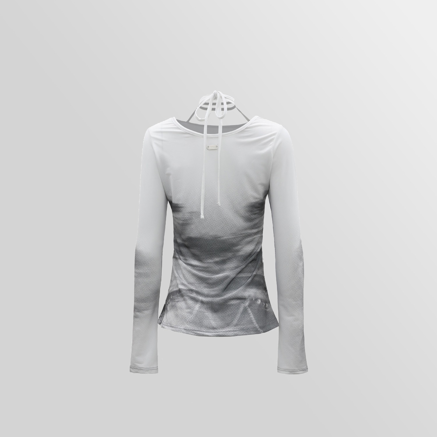 CUT-OUT SLIM FIT LONG SLEEVE (WHITE)