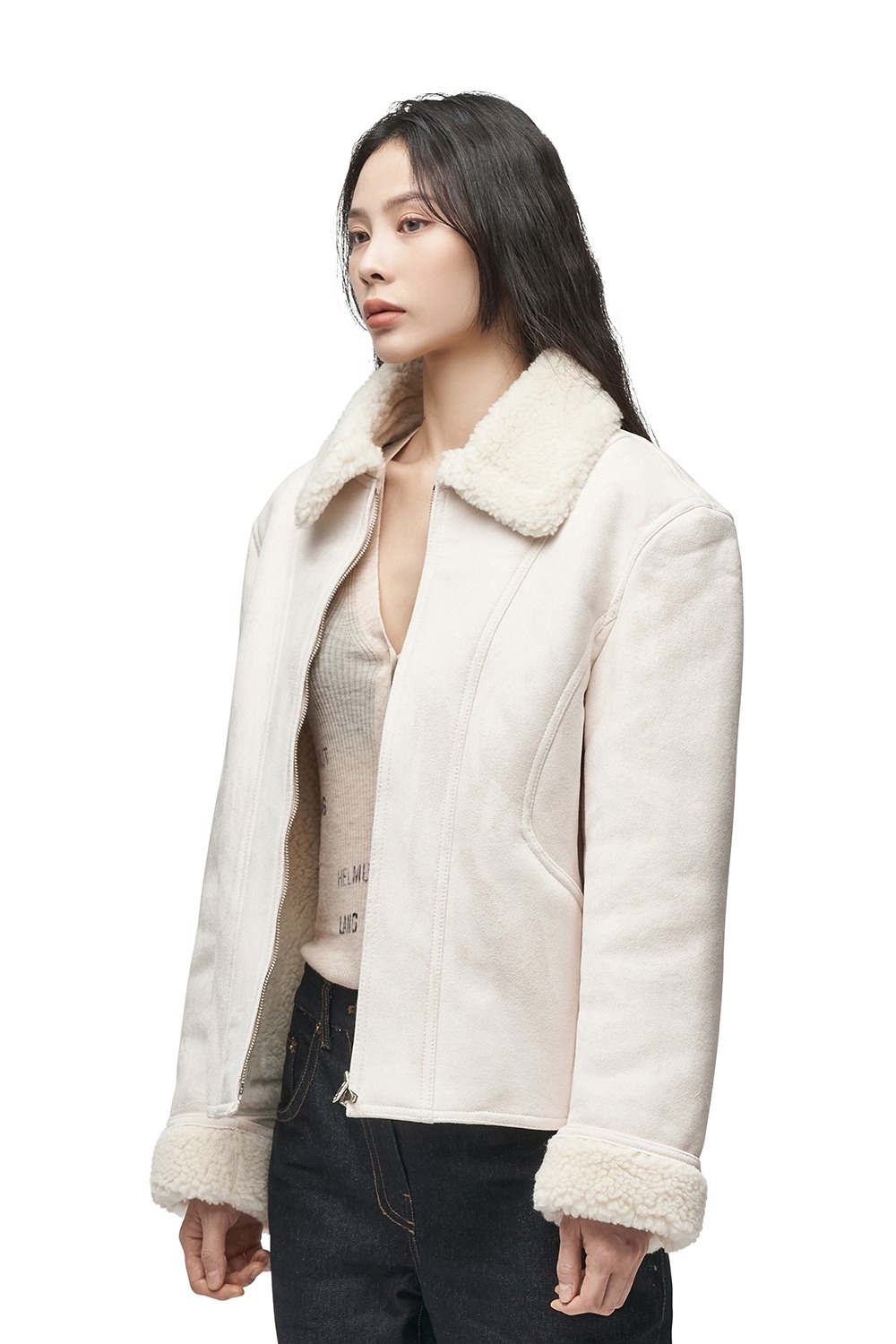 AIRFIELD SHEARLING JACKET (IVORY)