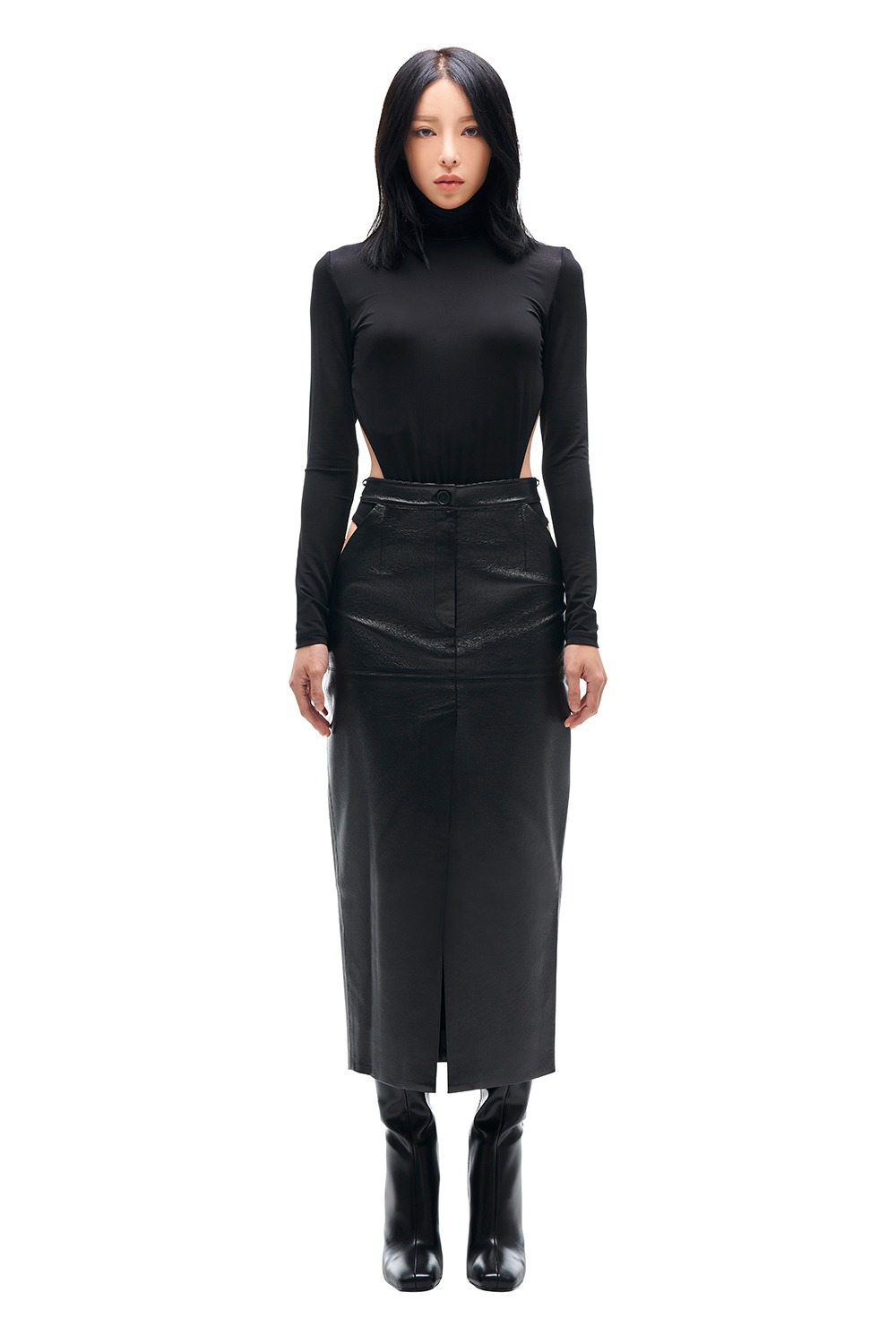 SIDE CUT-OUTS PENCIL SKIRT